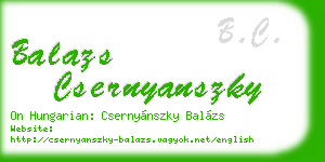 balazs csernyanszky business card